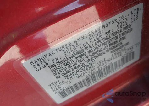 2015 Nissan Sentra Sv z USA, uszkodzony, nr VIN 3N1AB7AP4FY381419